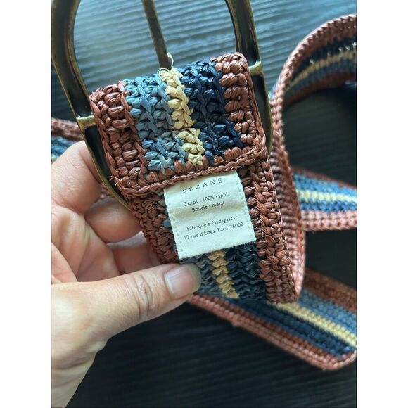 Sezane multicolor rafia women’s belt size M/L - Picture 4 of 4